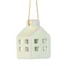 Hanger huisje keramiek - groen - 5.5x3.5x3.5 cm